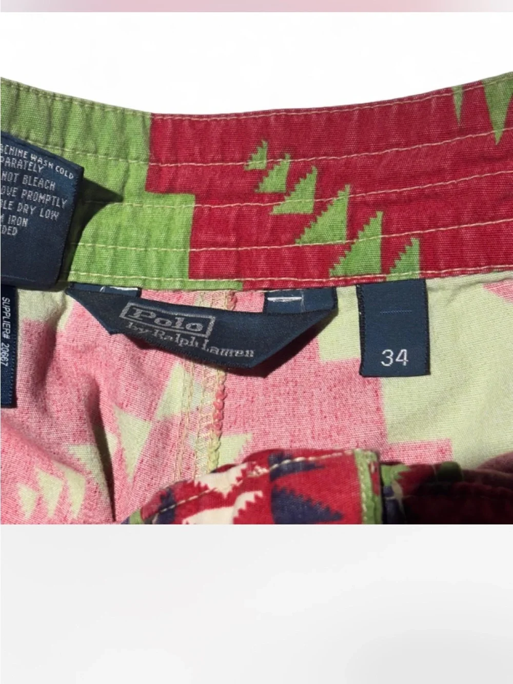 VINTAGE RALPH LAUREN POLO AZTEC SWIM TRUNKS LARGE MENS